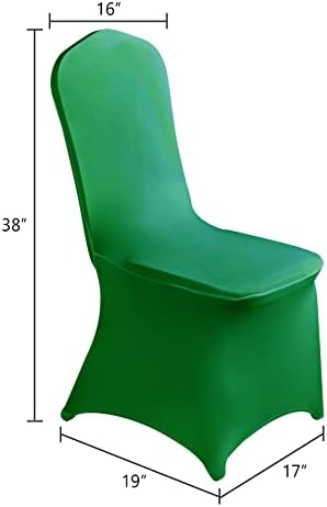 SuperO Waterproof Spandex Chair Cover 25PCS, Stretch Dining Chair Covers, Polyester Outdoor Chair Covers, Protector Stretch Chair Cover for Party Universal, Banquet, Wedding Event, Hotel(Emerald) - Image 3