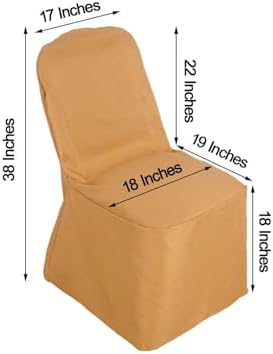 Efavormart 100PCS Round Top Gold Polyester Banquet Chair Covers Linen Dinning Chair slipcover for Wedding Party Event Catering - Image 3