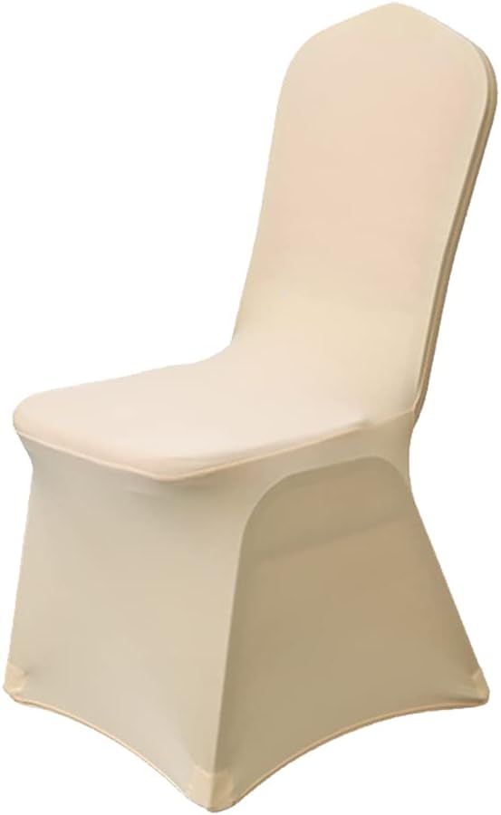 XMNTG 10PCS Chair Covers Stretch Polyester Spandex Outdoor Chair Cover Dining Room Chair Slipcovers Universal Chair Protector Cover for Wedding Party Banquet Hotel (Champagne, 10PCS) by XMNTG