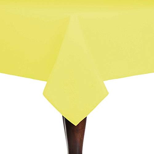 Ultimate Textile 72 x 72-Inch Square Cotton-Feel Tablecloth, Lemon, 10 Pack by UltimateTextile