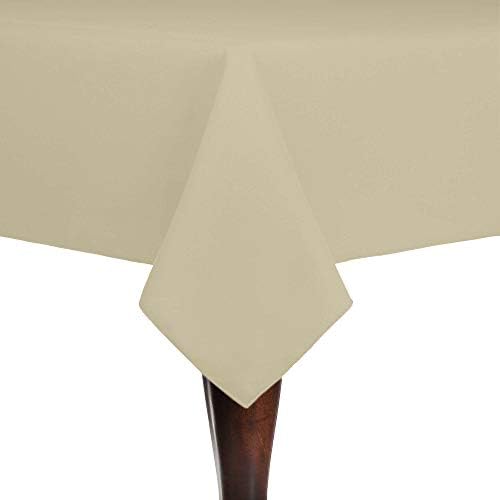 Ultimate Textile 72 x 72-Inch Square Cotton-Feel Tablecloth, Tan, 2 Pack by UltimateTextile