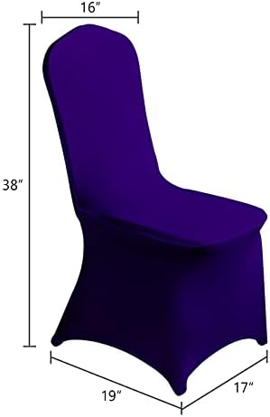 SuperO Waterproof Spandex Chair Cover 25PCS, Stretch Dining Chair Covers, Polyester Outdoor Chair Covers, Protector Stretch Chair Cover for Party Universal, Banquet, Wedding Event, Hotel(Purple) - Image 3