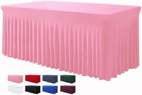 BDDC One-Piece Spandex Table Cloth Skirt for 8FT Rectangle Tables by BDDC