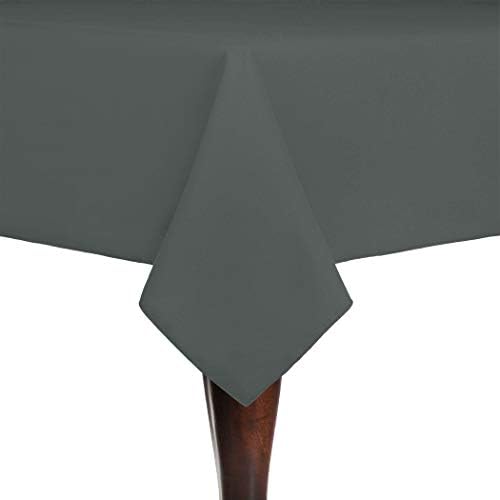Ultimate Textile 72x72-Inch Square Cotton-Feel Tablecloth, Charcoal, 5 Pack by UltimateTextile