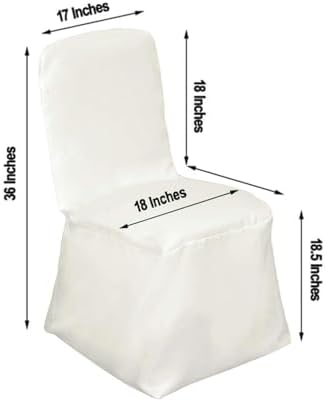 Efavormart 100 PCS Ivory Square Top Polyester Banquet Chair Cover Dinning Event Slipcover for Wedding Party Banquet Catering - Image 3