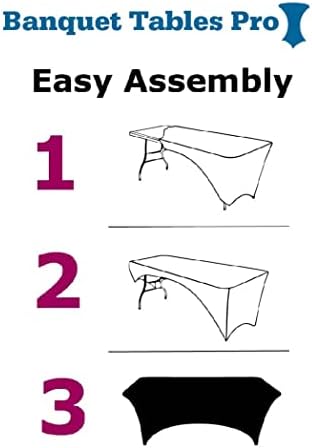 Banquet Tables Pro 6 ft Turquoise 2 Pack Stretch Tight Fit Spandex Rectangular Folding Tablecover for 30Wx72Lx30H Folding Patio Tables, Banquet,Party - Image 3