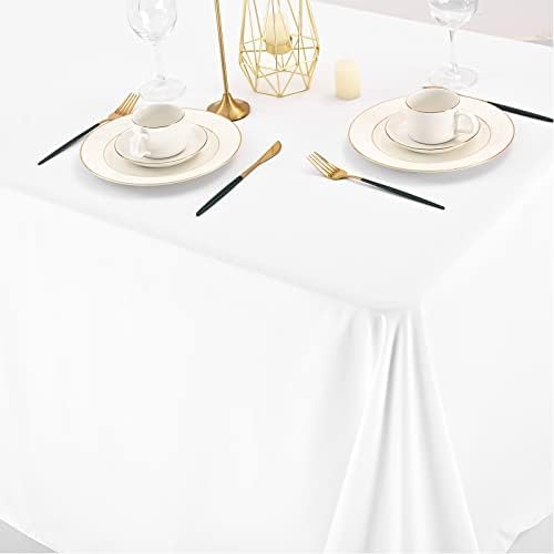 10 Pack White Tablecloths for 6ft Tables-90 x 132 Inch | Polyester Table Cover, Stain and Wrinkle Resistant Washable Fabric Table Cloth, Perfect for Wedding Banquet Parties - Image 8