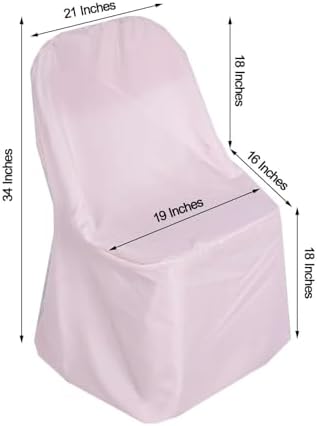 Efavormart 50 PCS Blush Linen Polyester Folding Chair Covers for Dining Chairs Party Wedding Banquet Outdoor Event Catering Slipcovers - Image 3