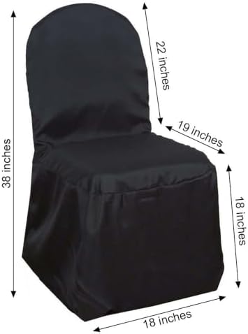 Efavormart 30 PCS Round Top Black Polyester Banquet Chair Covers Linen Dinning Chair slipcover for Wedding Party Event Catering - Image 3
