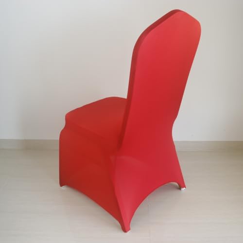 30 80 100Pieces White Wedding Chair Covers Stretch Polyester Spandex for Wedding Party Banquet Seat Covers (Red, 30PCS) - Image 3