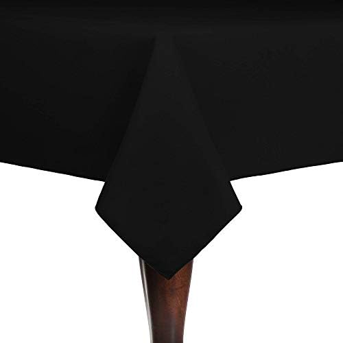 Ultimate Textile 72 x 72-Inch Square Cotton-Feel Tablecloth, Black, 3 Pack by UltimateTextile