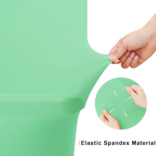 Smiry 2Pack Spandex Table Cloth 4FT, Elastic Fitted Bright Green Tablecloth - Image 4
