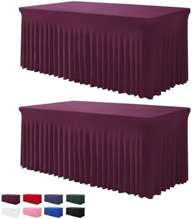 BDDC One-Piece Spandex Table Cloth Skirt for 6FT Rectangle Tables by BDDC