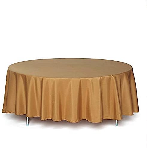 Balsa Circle 6 pcs 108 inch Gold Round Polyester Tablecloths Fabric Table Cover Linens for Wedding Party Banquet Reception Events Kitchen Dining by BalsaCircle
