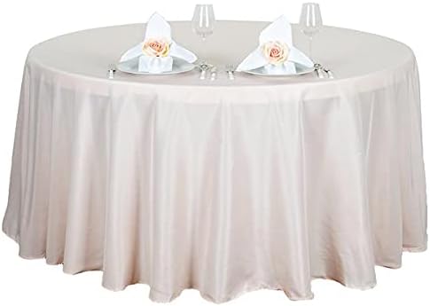 10 pcs 132 inch Blush Round Polyester Tablecloths Fabric Table Cover Linens | 132" Washable Fabric Table Cloth Covers for Wedding Party Polyester Reception Buffet Events Catering Dining Kitchen Dining - Image 4