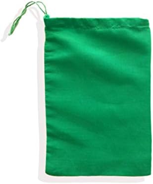 (10x16 inches) Green Cotton Bags, Reusable And Biodegradable Produce Muslin Drawstring Bags Available in Different Sizes (Pack Of 100) - Image 3