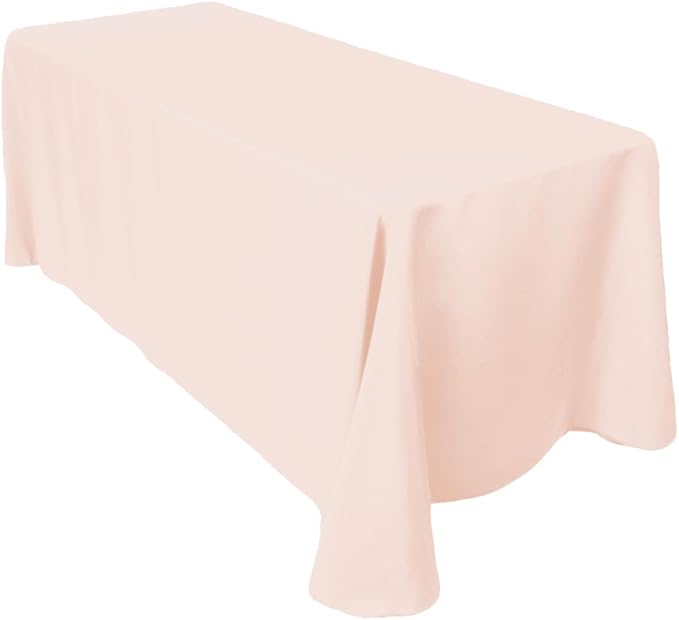 LTC LINENS Tablecloth 90 x 156-Inch Rectangular Polyester Tablecloth with Rounded Corners, Peach, (90156-010139) by Shindigz