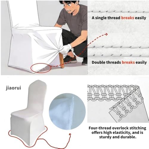 30 80 100Pieces White Wedding Chair Covers Stretch Polyester Spandex for Wedding Party Banquet Seat Covers (Lilac, 30PCS) - Image 7