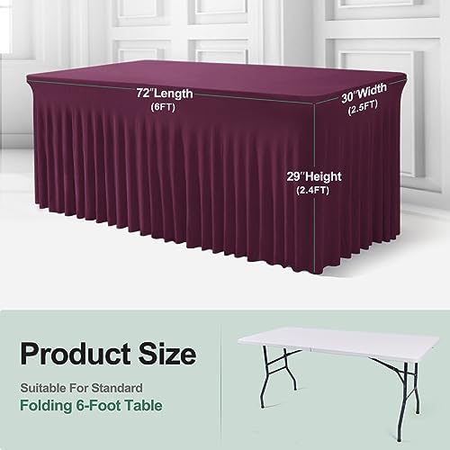 BDDC One-Piece Spandex Table Cloth Skirt for 6FT Rectangle Tables - Image 3