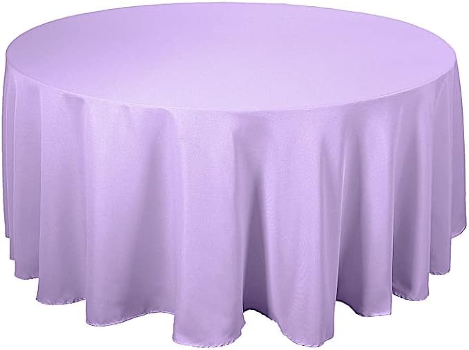 Balsa Circle 6 pcs 120 inch Lavender Round Tablecloths Polyester Fabric Table Cover Linens for Wedding Party Reception Banquet Events Kitchen Dining by BalsaCircle