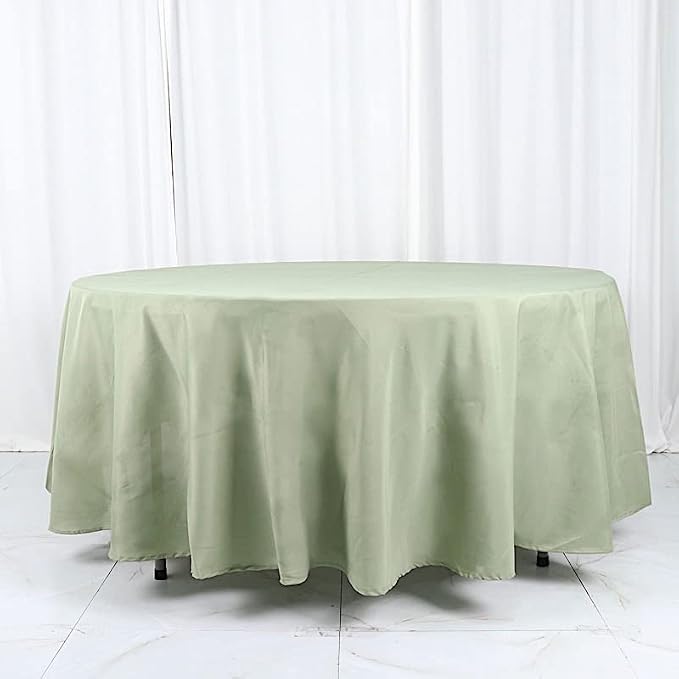 Balsa Circle 6 pcs 108 inch Eucalyptus Green Round Polyester Tablecloths Fabric Table Cover Linens for Wedding Party Banquet Reception Events Kitchen Dining - Image 7