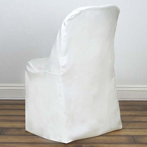 Tableclothsfactory 20 PCS Ivory Linen Polyester Folding Chair Cover Dinning Chair Slipcover for Wedding Party Event Banquet Catering by TABLECLOTHSFACTORY