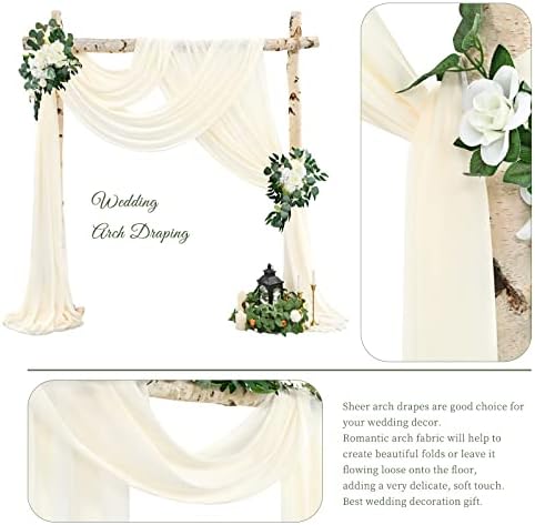 Showgeous Wedding Arch Draping Fabric Ivory Chiffon Fabric Drapes - Image 3