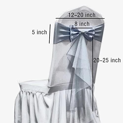 Polyester Stretch Chair Sashes Chair Bands Organza Chair sash Bows Spandex Bows for Party Birthday Hotel Romantic Wedding Banquets Decoration (Light Gold 50 PCS) - Image 4