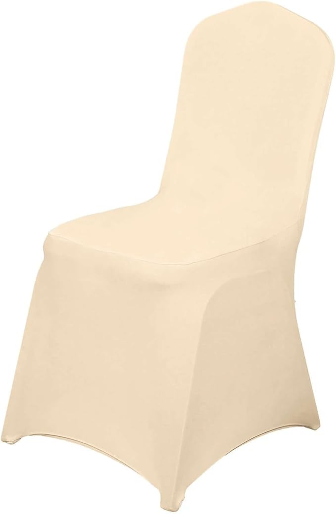 Tableclothsfactory Beige Stretchy Spandex Fitted Banquet Chair Cover Dinning Event Slipcover for Wedding Party Banquet Catering - Image 3