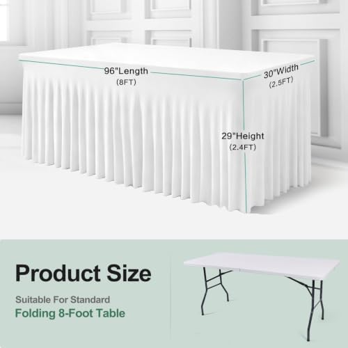 BDDC One-Piece Spandex Table Cloth Skirt for 8FT Rectangle Tables - Image 3