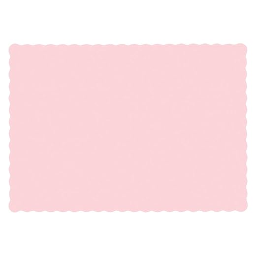 Hoffmaster 310558 Paper Placemat, 13-1/2" Length x 9-1/2" Width, Scalloped Edge, Pink (Case of 1000) by Hoffmaster