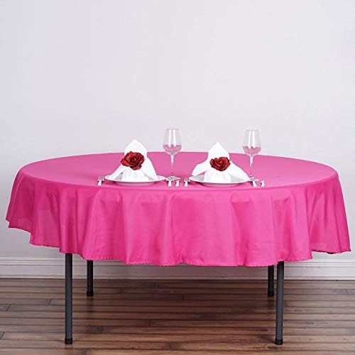 Balsa Circle 6 pcs 90 inch Fuchsia Round Washable Polyester Easy-Care Tablecloth for Indoor and Outdoor Bridal Shower Wedding Table Buffet Table Parties Kitchen Dining - Image 5