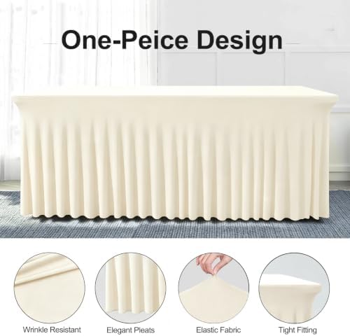 BDDC One-Piece Spandex Table Cloth Skirt for 6FT Rectangle Tables - Image 2