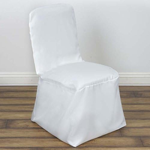 Tableclothsfactory 40 PCS Ivory Square Top Polyester Banquet Chair Cover Dinning Event Slipcover for Wedding Party Banquet Catering by TABLECLOTHSFACTORY