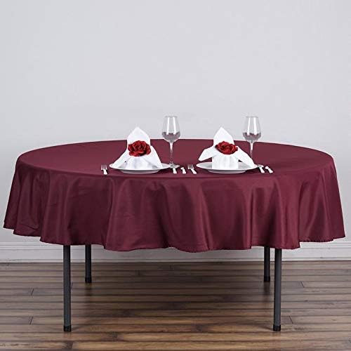 Balsa Circle 6 pcs 90 inch Burgundy Round Washable Polyester Easy-Care Tablecloth for Indoor and Outdoor Bridal Shower Wedding Table Buffet Table Parties Kitchen Dining - Image 5