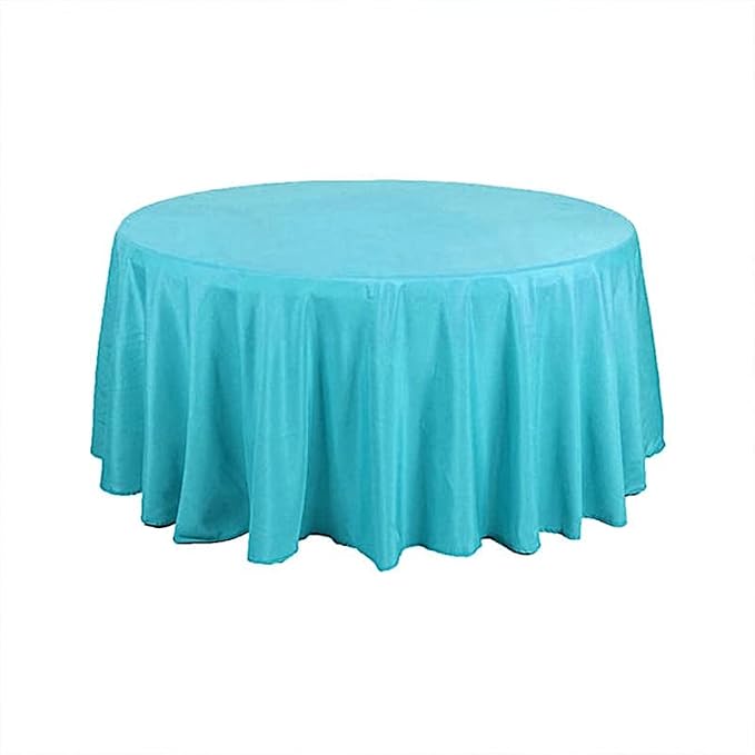 10 pcs 120 inch Turquoise Round Tablecloths Fabric Table Cover Linens | 120" Washable Fabric Table Cloth Covers for Wedding Party Polyester Reception Buffet Events Catering Dining Events Kitchen by BalsaCircle
