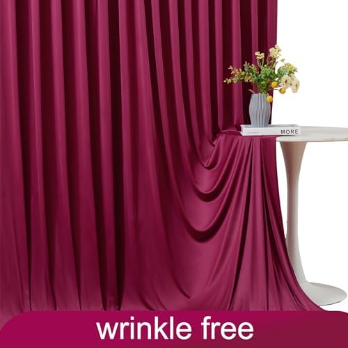 Burgundy Backdrop Curtain for Parties Wedding Wrinkle Free Maroon Photo Curtains Backdrop Drapes Fabric Decoration for Birthday Engagement Ceremony 5ft x 8ft,2 Panels - Image 6