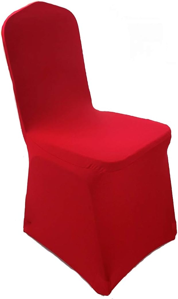 Helan Stretch Spandex Chair Covers Stretchable Chair Slipcovers Wedding Party Banquet Chair Cover 12 Colors 4 PCS Red - Image 2