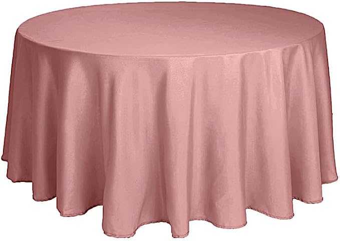 Balsa Circle 6 pcs 108 inch Dusty Rose Round Polyester Tablecloths Fabric Table Cover Linens for Wedding Party Banquet Reception Events Kitchen Dining by BalsaCircle