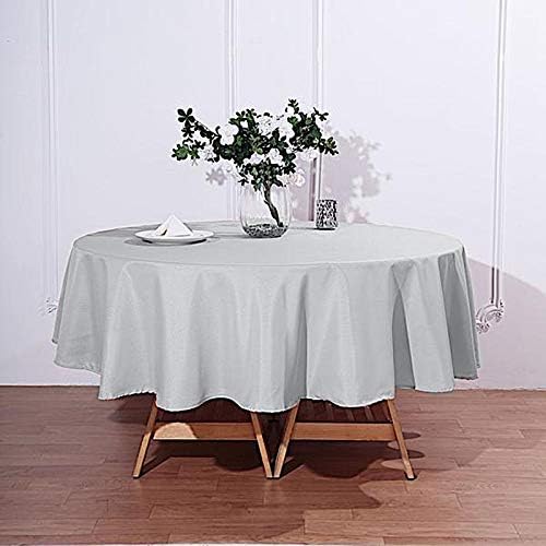 Balsa Circle 6 pcs 90 inch Silver Round Washable Polyester Easy-Care Tablecloth for Indoor and Outdoor Bridal Shower Wedding Table Buffet Table Parties Kitchen Dining - Image 3