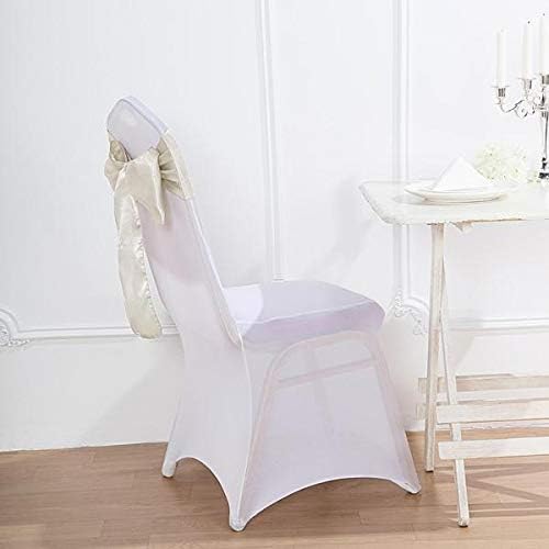 Balsa Circle 10 Ivory Satin Elegant Chair Cover Bows Sashes Wedding Banquet Decorations Party Supplies Engagement Events Reception - Image 5