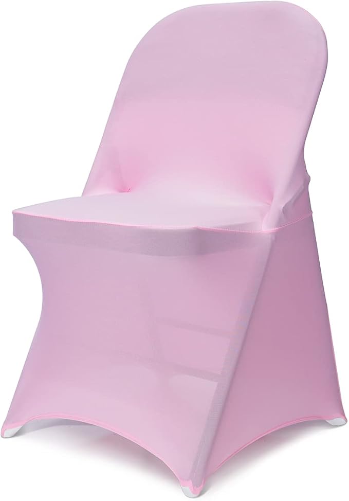 Babenest Stretch Spandex Folding Chair Covers for Wedding, 30PCS Pink | Upgraded Universal Washable, Fitted Chair Slipcovers Protector for Holidays, Banquet, Party, Easter Celebration by Babenest