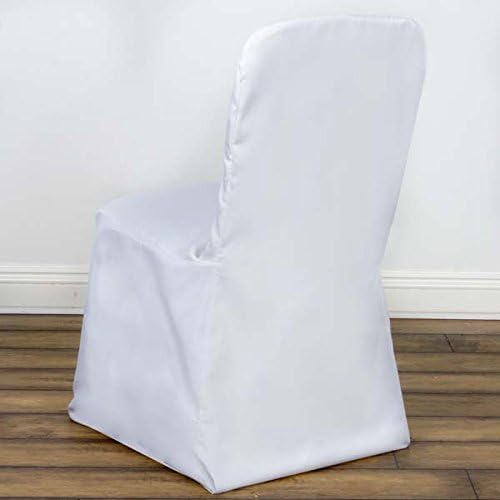 Tableclothsfactory 50pcs White Square Top Polyester Banquet Chair Cover Dinning Event Slipcover for Wedding Party Banquet Catering - Image 2