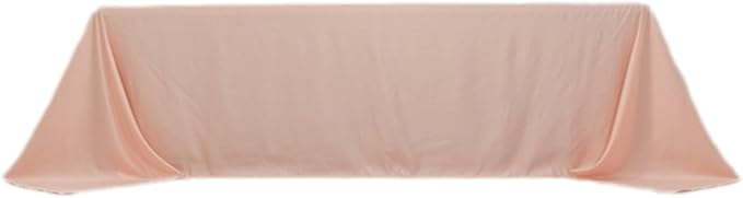 Efavormart Blush Seamless Lamour Satin Rectangle Tablecloth - 90"x156" for 8 Foot Table with Floor-Length Drop