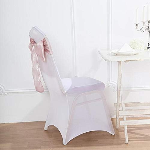 Balsa Circle 10 Blush Satin Elegant Chair Cover Bows Sashes Wedding Banquet Decorations Party Supplies Engagement Events Reception - Image 6