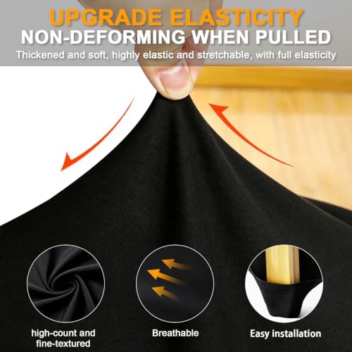30PCS Black Chair Covers, Wrinkle Resistant, Elastic Stretch and Washable, Stretch Polyester Spandex Slipcovers Folding Chair Covers for Party, Wedding, Dining, Banquet, Event - Image 3