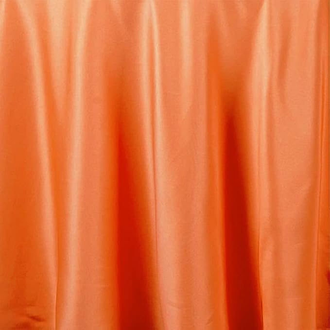 6 pcs 132 inch Orange Round Polyester Tablecloths Fabric Table Cover Linens | 132" Washable Fabric Table Cloth Covers for Party Wedding Reception Buffet Events Catering Dining Kitchen Dining - Image 4