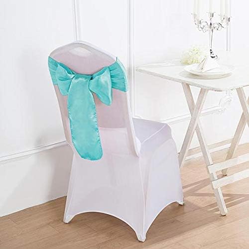 Balsa Circle 100 Turquoise Satin Chair Sashes Bows Ties for Wedding Decorations Party Supplies Events Chair Covers Decor Banquet Reception - Image 3