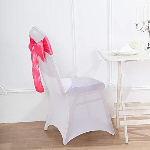 BalsaCircle 100 Fuchsia Satin Chair Sashes Bows Ties for Wedding Decorations Party Supplies Events Chair Covers Decor Banquet Reception - Image 6