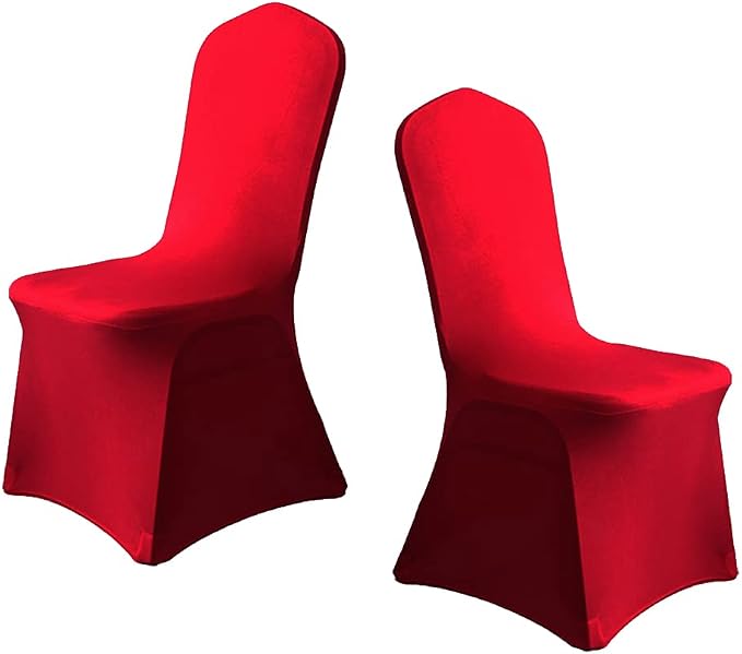 XMNTG 10PCS Red Chair Covers Stretch Polyester Spandex Outdoor Chair Cover Dining Room Chair Slipcovers Universal Chair Protector Cover for Wedding Party Banquet Hotel (Red, 10PCS) - Image 2
